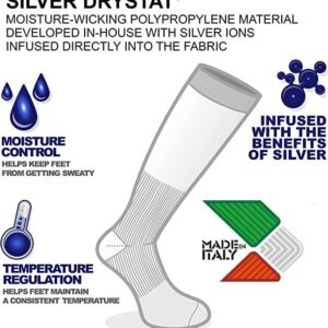 Vitalsox Italy Low Cut Running, Sport, Gym Light Weight Silver Drystat Socks, White, Medium VT0210