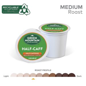 Green Mountain Coffee Roasters Half Caff, Single-Serve Keurig K-Cup Pods, Medium Roast Coffee, 24 Count