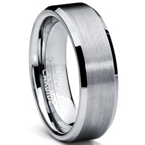 metal masters 6mm high polish/matte finish tungsten ring, bands size 8