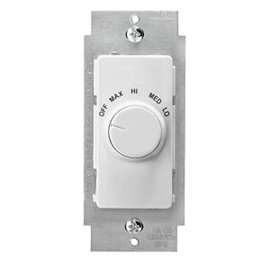 leviton rtf01-10z illumatech 1.5a quiet step rotary fan speed control, single pole, white/ivory/light almond