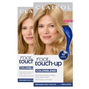 Clairol Root Touch-Up by Nice'n Easy Permanent Hair Dye, 9 Light Blonde Hair Color, Pack of 2