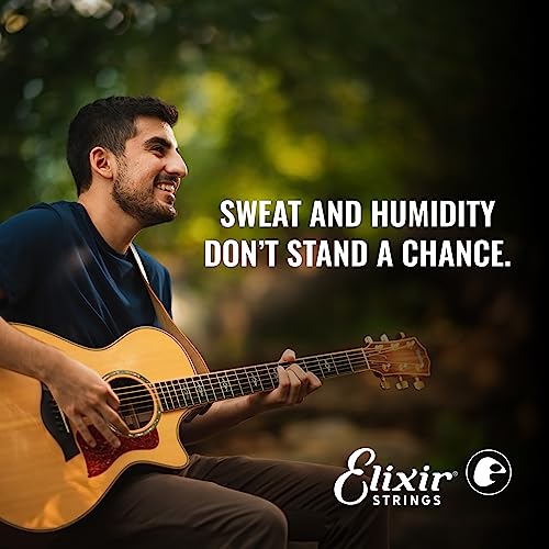 Elixir Strings, Acoustic Guitar Strings, 80/20 Bronze with NANOWEB Coating, Longest-Lasting Bright and Focused Tone with Comfortable Feel, 8-String Baritone 16-70