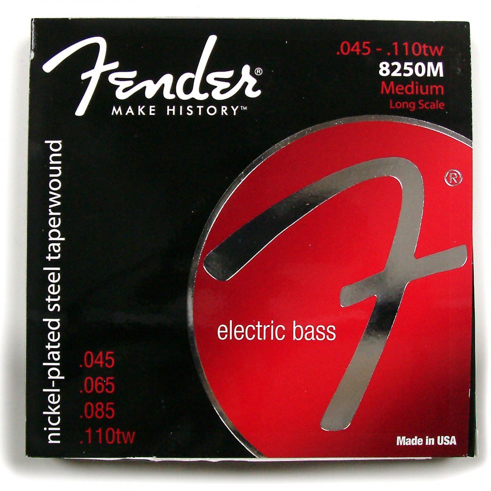 Fender 8250 Bass Strings, Nickel Plated Steel Taperwound, Long Scale, 8250M .045-.110