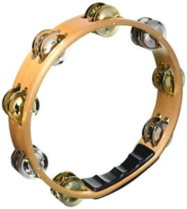 toca acacia tambourine with brass jingles 10 inch