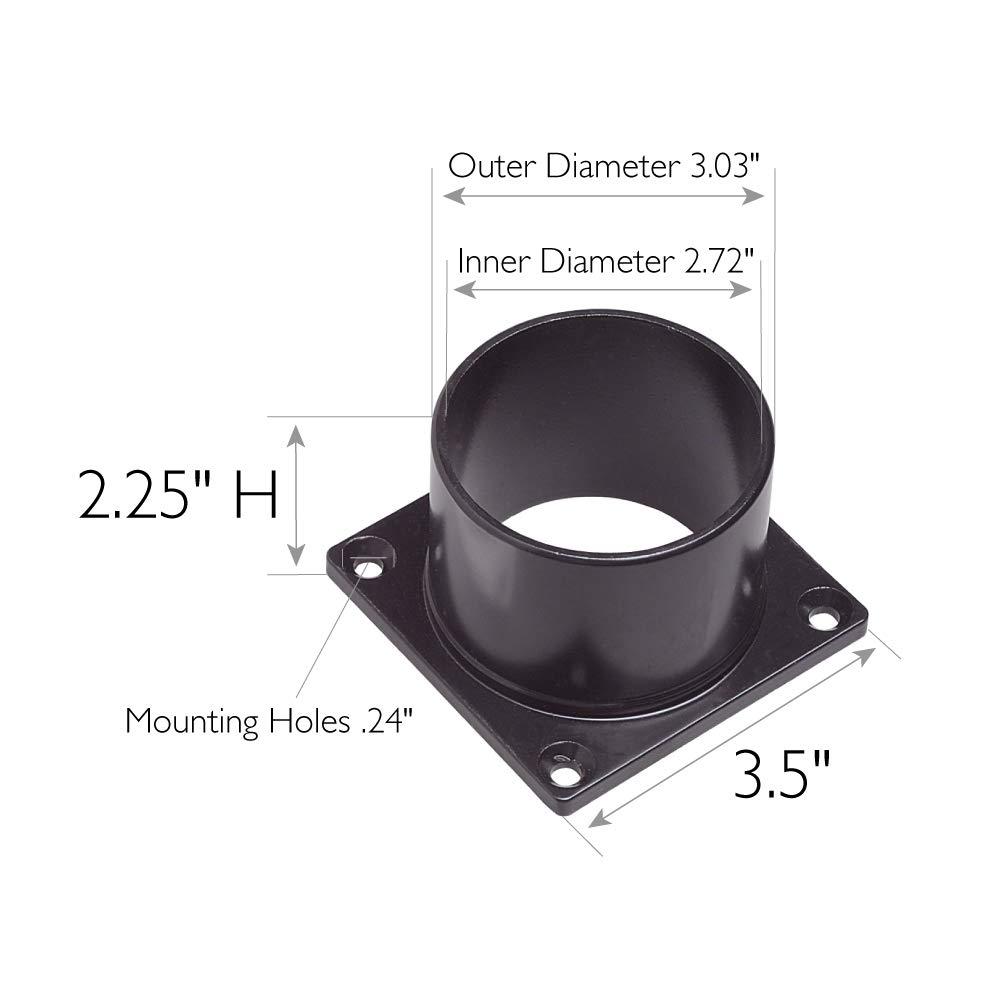 Design House 588004 3.5-inch Outdoor Pier Base Accessory Mount for Deck Porch Patio, Black