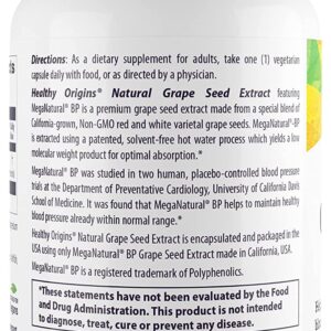 Healthy Origins MegaNatural BP-Grape Seed Extract, 300 mg - Blood Flow Support - Premium Grapeseed Extract Capsules - Non-GMO & Gluten-Free Supplement - 150 Veggie Capsules