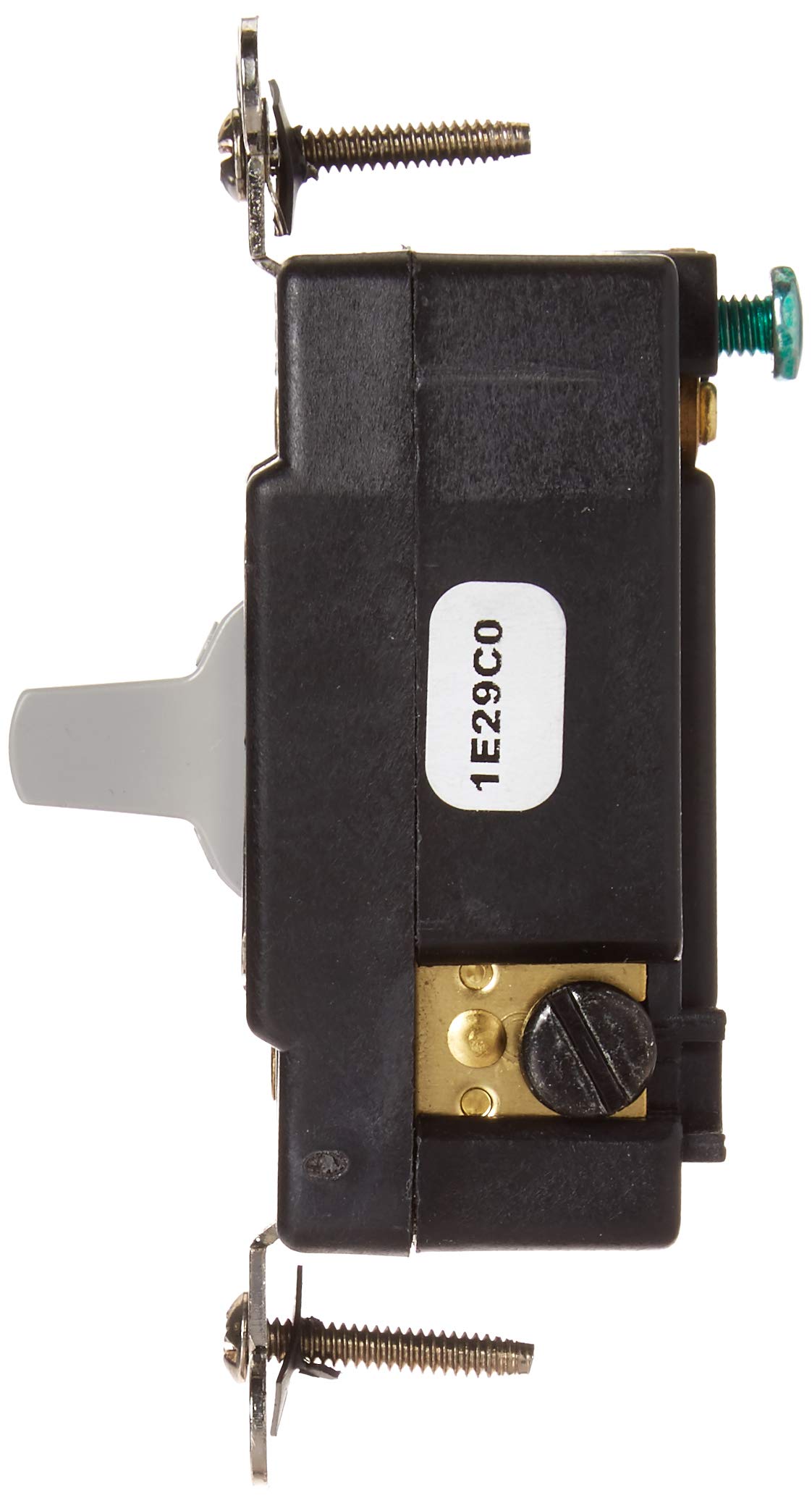 Leviton 1257-GY 20 Amp, 120/277 Volt, Toggle, Double Throw, Center Off, Momentary Contact, Single-Pole AC Quiet Switch, Industrial Grade, Grounding, Gray