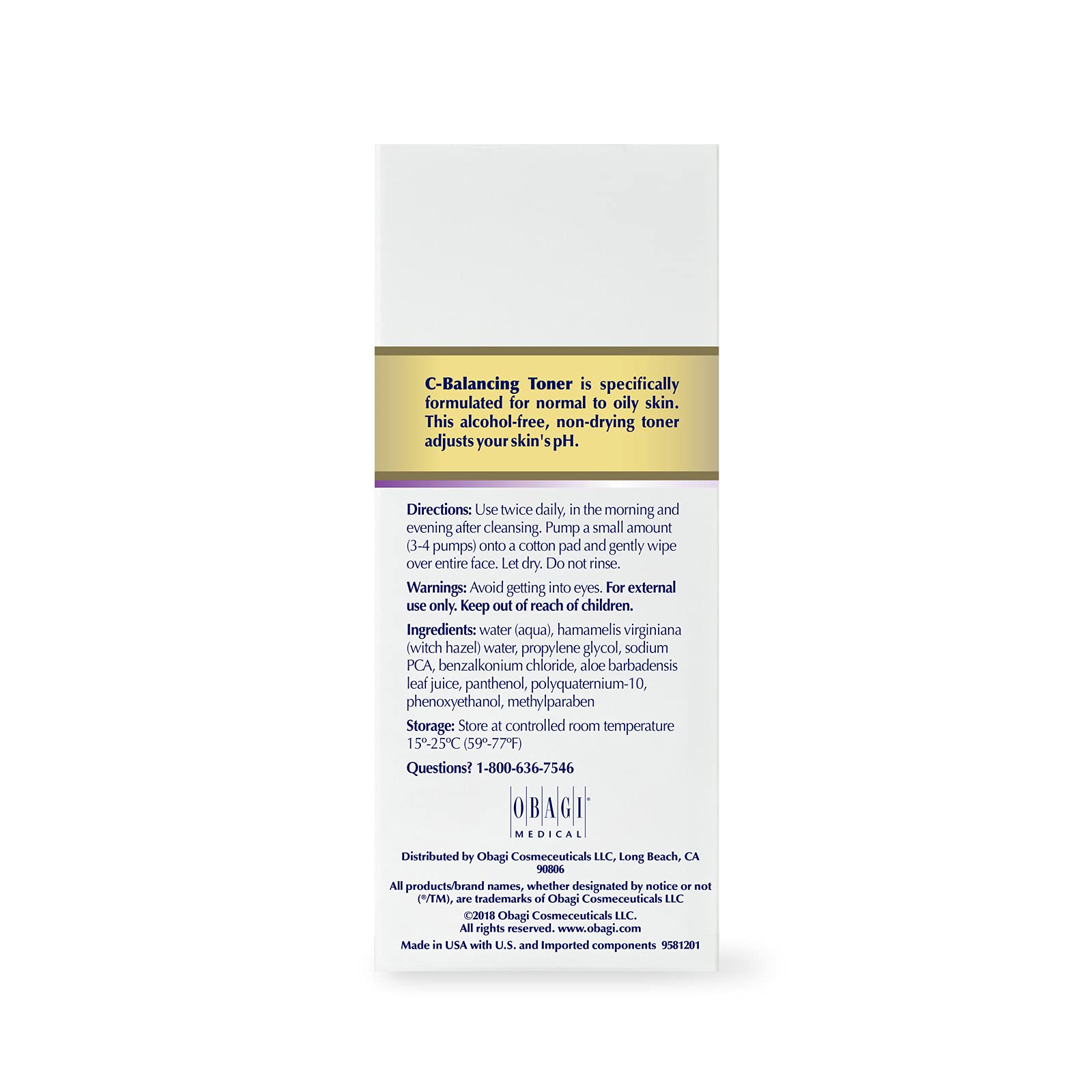 Obagi Medical C-Balancing Toner, 6.7 Fl oz Pack of 1