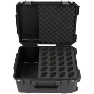 SKB Injection Molded Case w/Foam for (24) Mics w/storage compartment and wheels