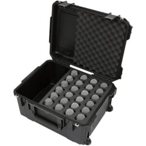 SKB Injection Molded Case w/Foam for (24) Mics w/storage compartment and wheels