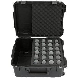 SKB Injection Molded Case w/Foam for (24) Mics w/storage compartment and wheels