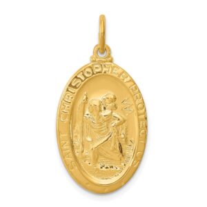 findingking sterling silver gold plated saint christopher medal