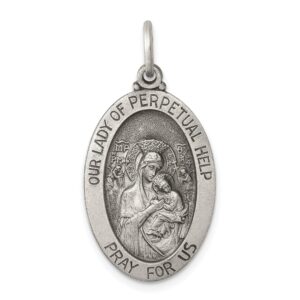 findingking sterling silver our lady of perpetual help medal