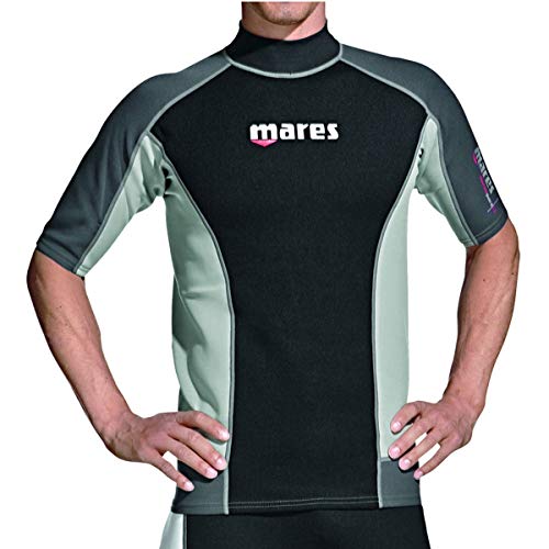 Mares Shorts Sleeve Trilastic Rash Guard, Black Grey, Large