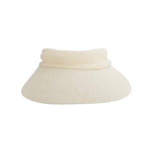 scala women's deluxe big brim cotton visor with bow, natural, one size