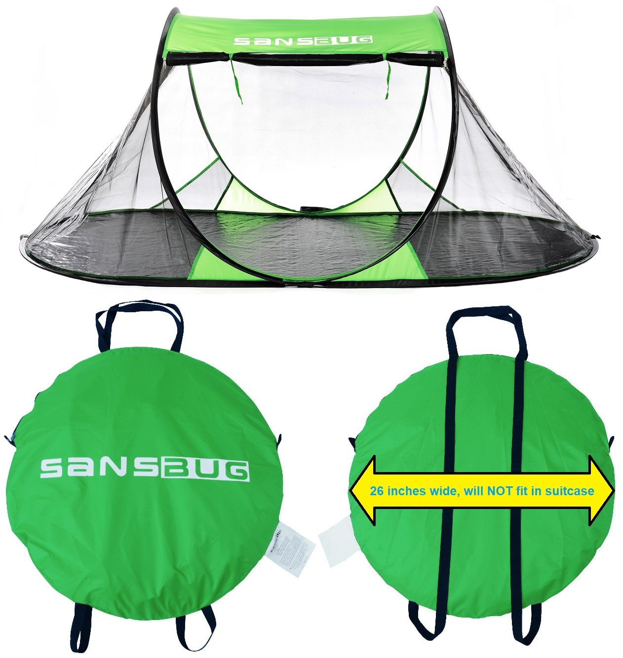 SANSBUG 1-Person Popup Mesh Screen Tent (Tarp Floor)