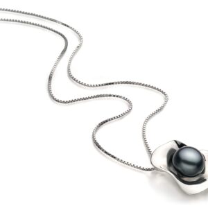 Rocio Black 9-10mm AA Quality Freshwater 925 Sterling Silver Cultured Pearl Pendant For Women