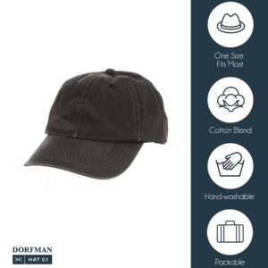 Dorfman Pacific Co. Men's Forever Weathered Cotton Cap, Black, One Size