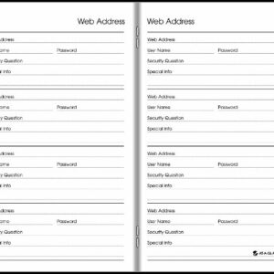 AT-A-GLANCE Undated Website Address Book and Password Keeper, Black, 3.63 x 6.13 x .21 Inches (80-500-05)