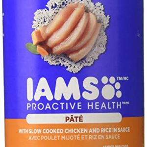 Iams Proactive Health Senior with Slow Cooked Chicken and Rice Pate, 13 Ounce (Pack of 12) - Packaging May Vary