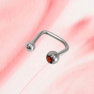 Red Star Lippy Loop Labret Lip Piercing Jewelry 14 Gauge