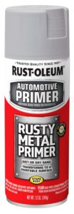 rust-oleum 249331 automotive rusty metal primer spray paint, 12 oz., light gray