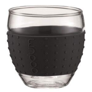 Bodum Pavina Set of 2 Glass Mugs, 0.35L, 12oz, Black