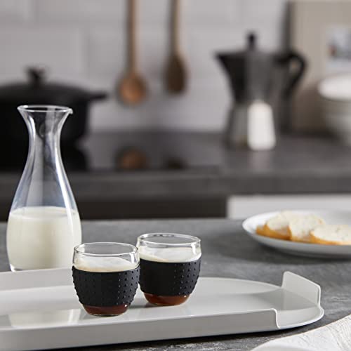 Bodum 3-Ounce Pavina Glasses with Silicone Grip, Black, Set of 2