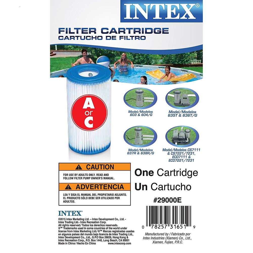 Intex Pool Easy Set Type A Replacement Filter Pump Cartridge (12 Pack) | 29000E