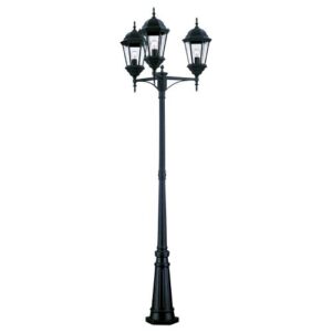 acclaim 5259bk richmond collection 3-head surface mount outdoor combination post light, matte black