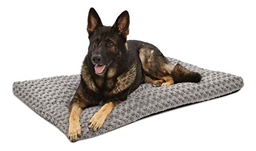 MidWest Homes for Pets Deluxe Dog Beds | Super Plush Dog & Cat Beds Ideal for Dog Crates | Machine Wash & Dryer Friendly, 1-Year Warranty,Gray, 48-Inch