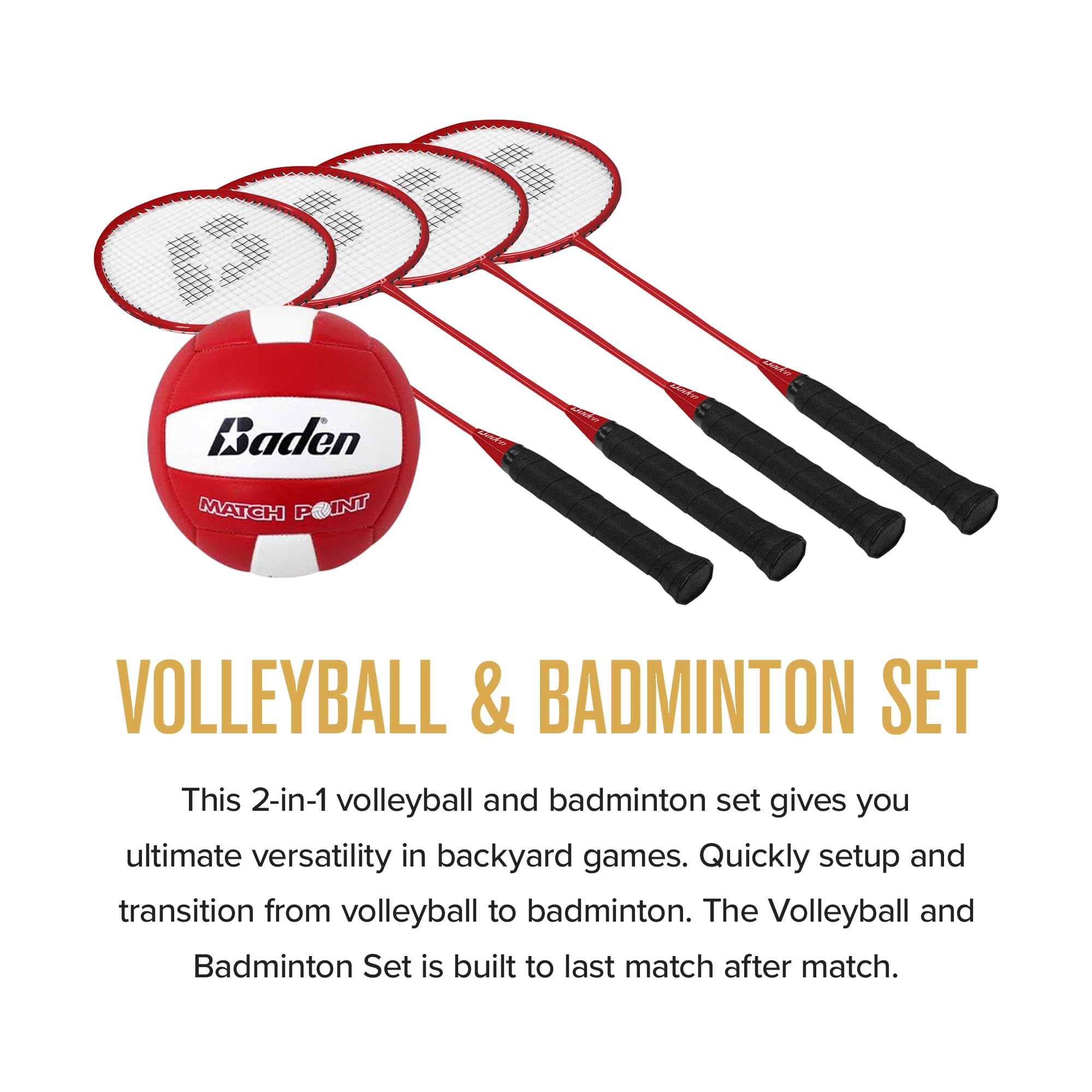 Baden Champions Volleyball Badminton Combo Set