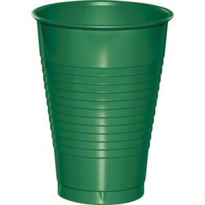 creative converting plastic cups, 12 oz, emerald green