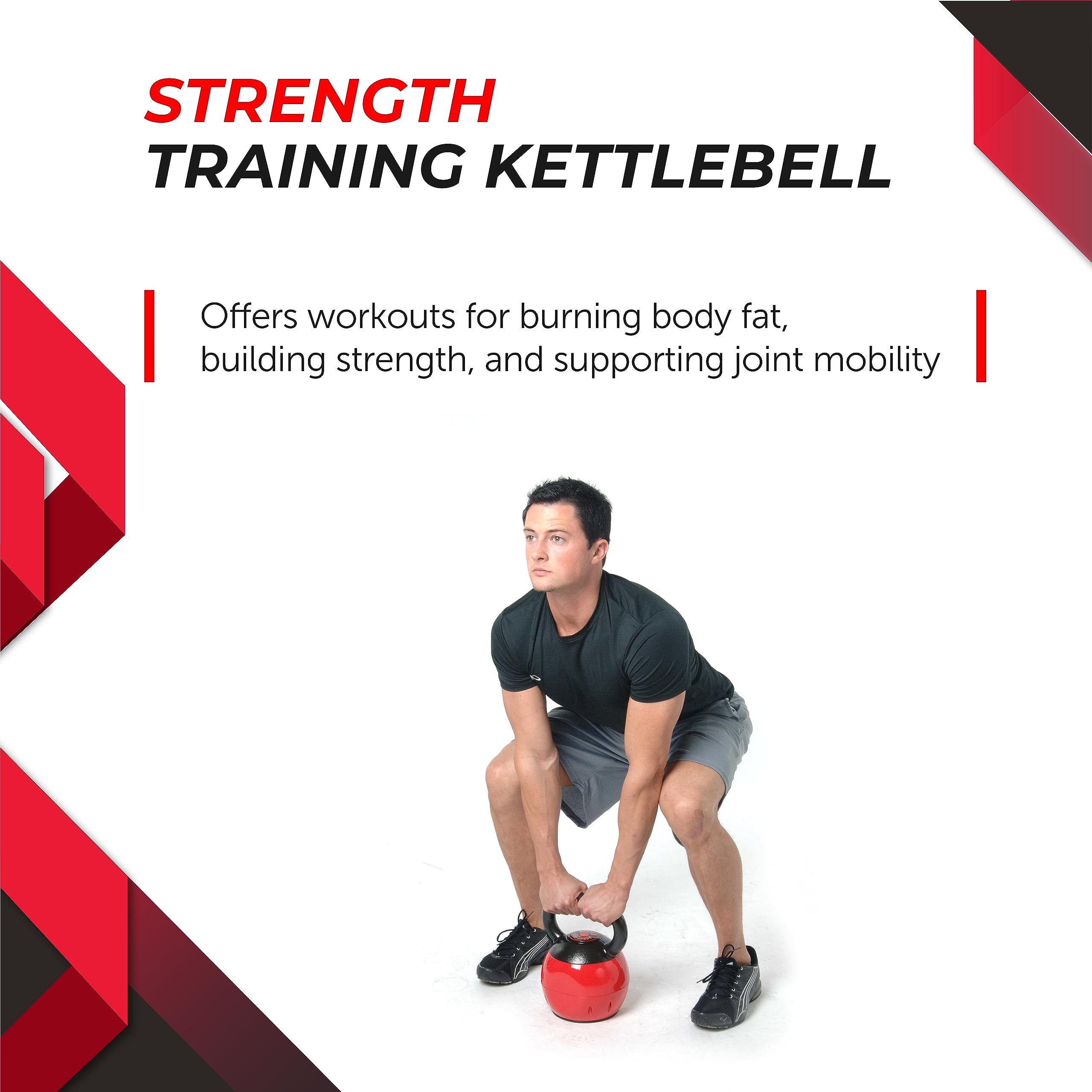 Stamina X Kettle Versa-Bell - 36 lbs Strength Training Kettlebell - Adjustable Kettlebell Weights with Smart Workout App - Kettlebell Weights for Home Workout