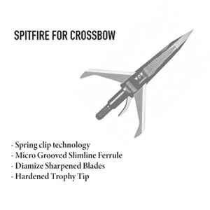 New Archery Products Spitfire Crossbow Mechanical Broadhead 3 Blade 1 1/2" Cutting Diameter 100 Grain Three Pack