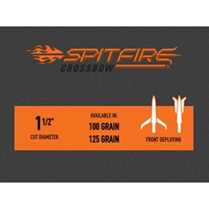 New Archery Products Spitfire Crossbow Mechanical Broadhead 3 Blade 1 1/2" Cutting Diameter 100 Grain Three Pack