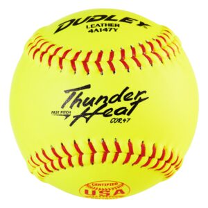 dudley usasb thunder heat fastpitch softball - 12 pack,yellow