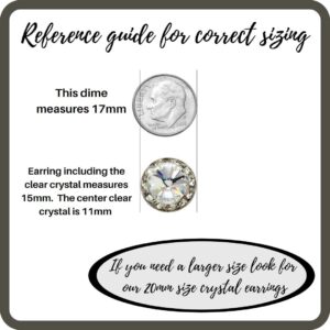 PammyJ Bridal Earrings | 15mm Crystal Round Earrings (Clear)