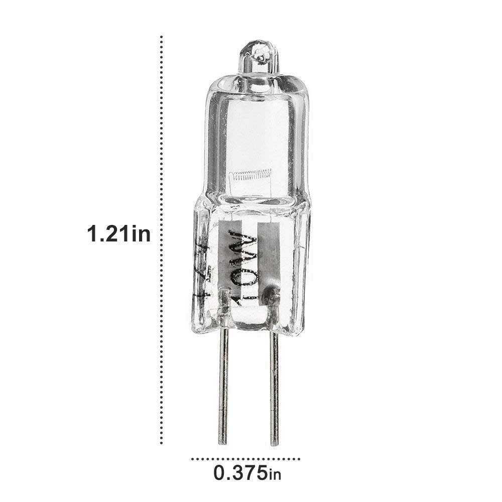 eTopLighting 10-Pack of Halogen Light Bulb, G4 Base JC Type(2Pin), Low Voltage, 12 Volts, 10 Watt, 10XG4-12V-10W