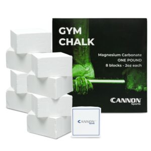 cannon sports gym chalk for athletes, sweatproof grip, blister prevention for weightlifting, gymnastics, rock climbing (1 lb block chalk)