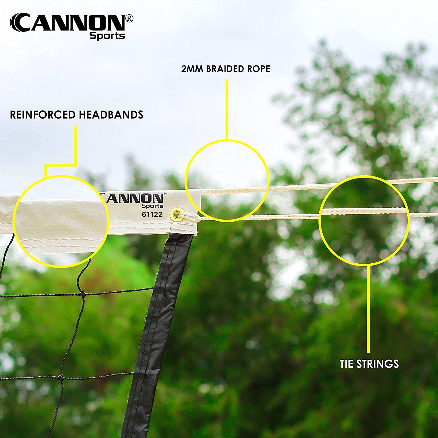 Cannon Sports Volleyball Net - Outdoor/Indoor - for Recreational Backyard, Beach, & Gymnasium Play - 30 FT