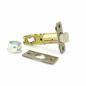 schlage 16-211 2 3/8 or 2 3/4 replacement deadlatch with triple faceplate opti, antique brass