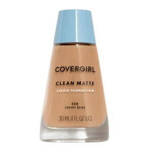 CoverGirl Clean Oil Control Liquid Makeup, Creamy Beige 550, 1.0 Ounce Bottle