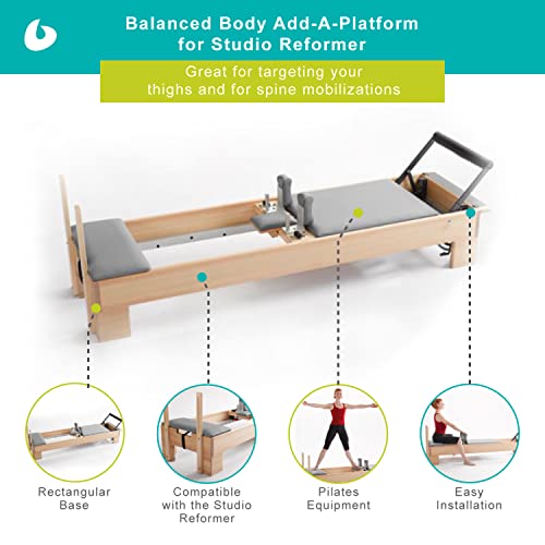 Balanced Body Studio Reformer Add-a-Platform, Pilates Reformer Platform, Reformer Accessory, Nonslip Platform for Home Pilates Gym or Studio Use