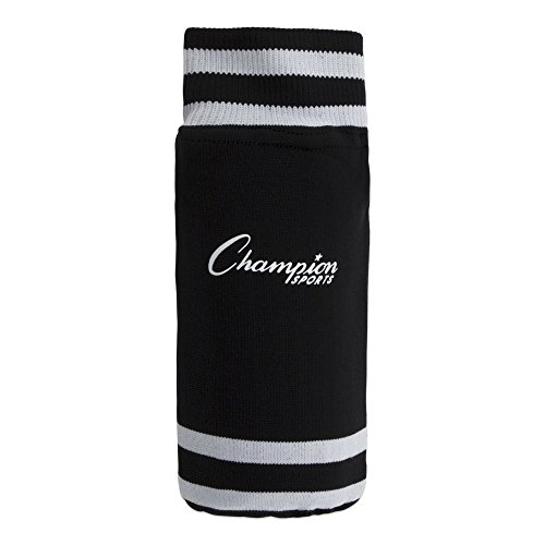 Champion Sports SL4B Youth Sock Style Soccer Shin Guards - Ages 4-6, Black, Small