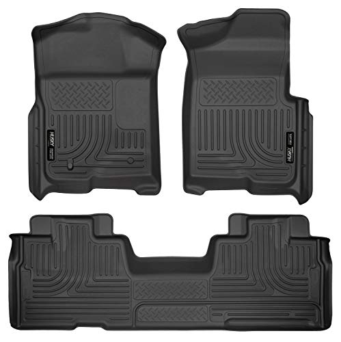 Husky Liners Weatherbeater Floor Mats | Fits 2009 - 2014 Ford F-150 SuperCab without Manual Shifter (Footwell Coverage) | Front & 2nd Row, 3-pc Black - 98341