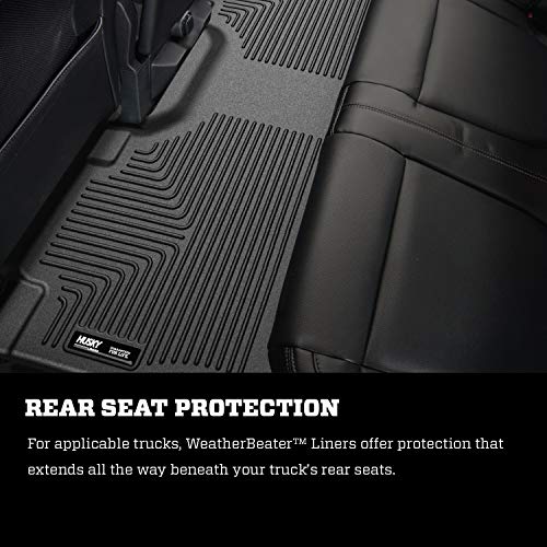 Husky Liners Weatherbeater Floor Mats | Fits 2009 - 2014 Ford F-150 SuperCab without Manual Shifter (Footwell Coverage) | Front & 2nd Row, 3-pc Black - 98341