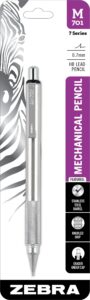 zebra pen m-701 mechanical pencil, stainless steel barrel, medium point, 0.7mm, 1-pack