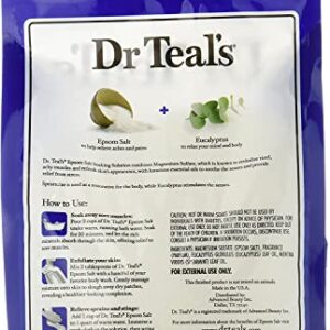 Dr Teal's Epsom Salt Soaking Solution with Eucalyptus Spearmint, 48 Oz (Packaging May Vary)