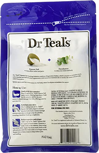 Dr Teal's Epsom Salt Soaking Solution with Eucalyptus Spearmint, 48 Oz (Packaging May Vary)